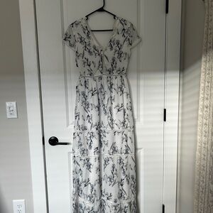 Floral V Neck Maxi Dress